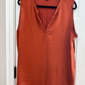 Papermoon V-Neck Sleeveless Rust Blouse